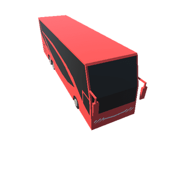 RED BUS Cartoon Vehicles Lowpoly